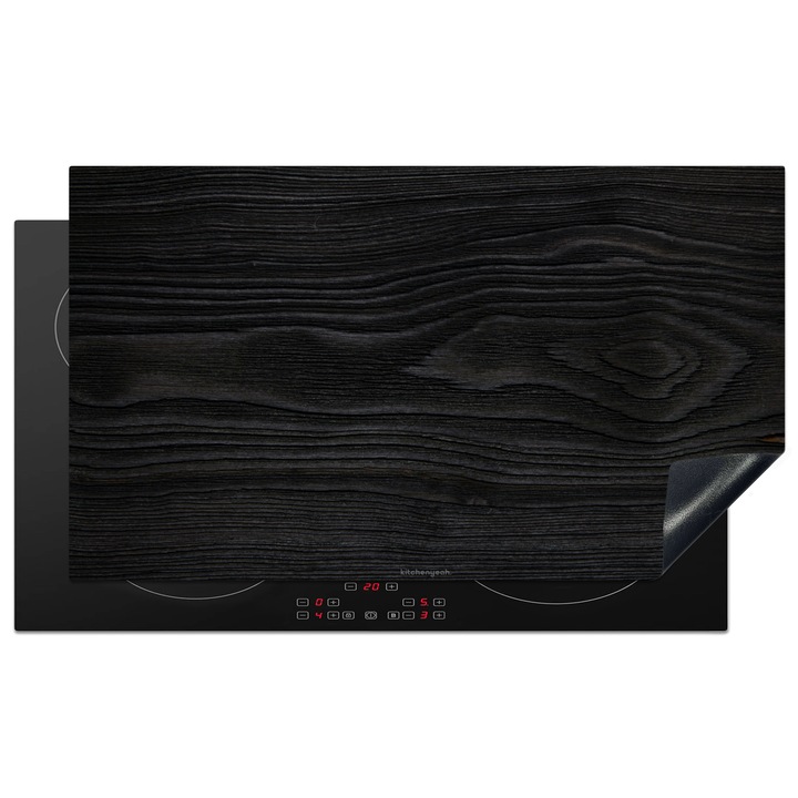 Protectie pentru plita inductie, Protectie aragaz, Acoperitor plita, Antizgarieturi, Decor bucatarie Negru 91.6x52.7 cm