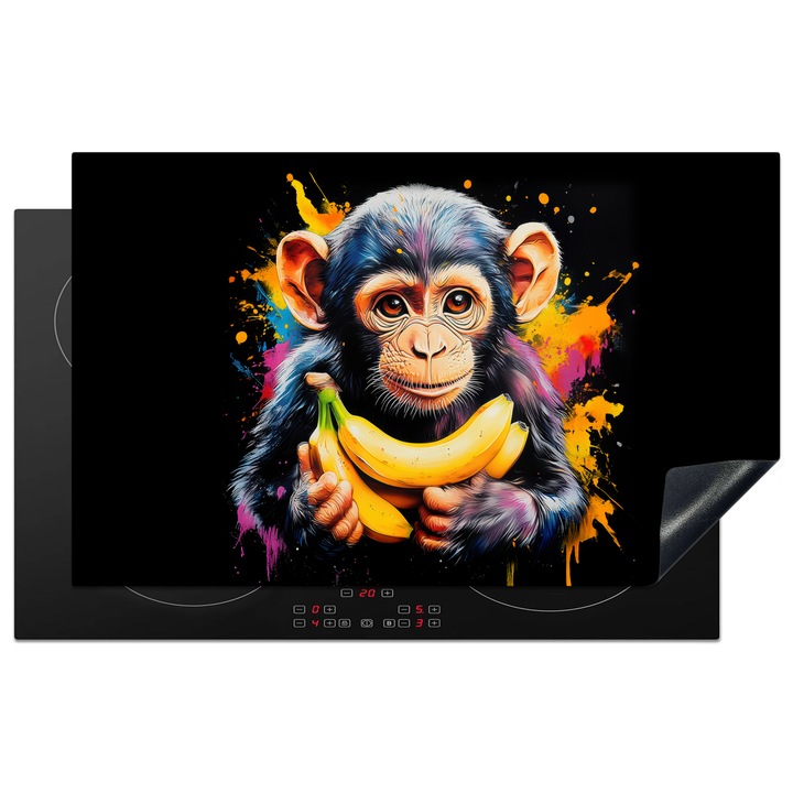 Protectie pentru plita inductie, Protectie aragaz, Acoperitor plita, Antizgarieturi, Decor bucatarie Galben 85x52 cm