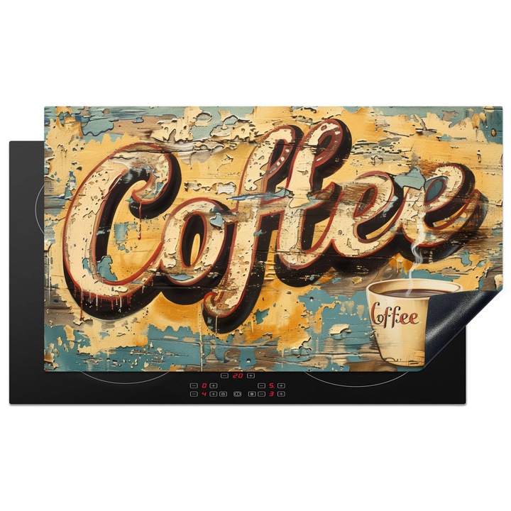 Protectie pentru plita inductie, Protectie aragaz, Acoperitor plita, Antizgarieturi, Decor bucatarie Maro 91.2x52 cm