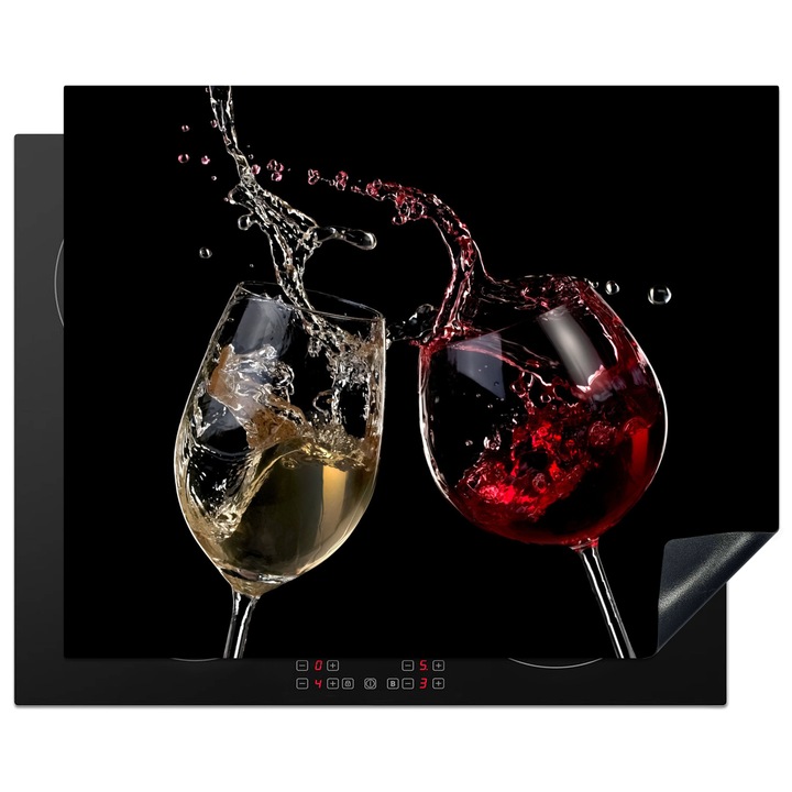 Защита за индукционен плот, Защита за готварска печка, Капак за плот, Против надраскване, Декор за кухня Вишневочервено 65x52 см