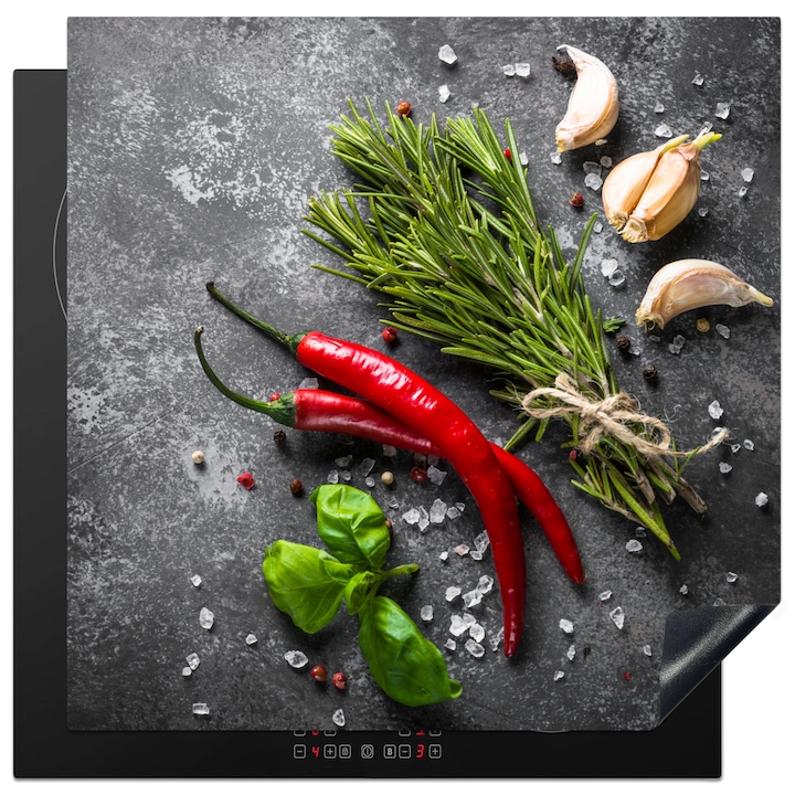 Защита за индукционен плот, Защита за готварска печка, Покритие за плот, Против надраскване, Декор за кухня Червен 78x78 см