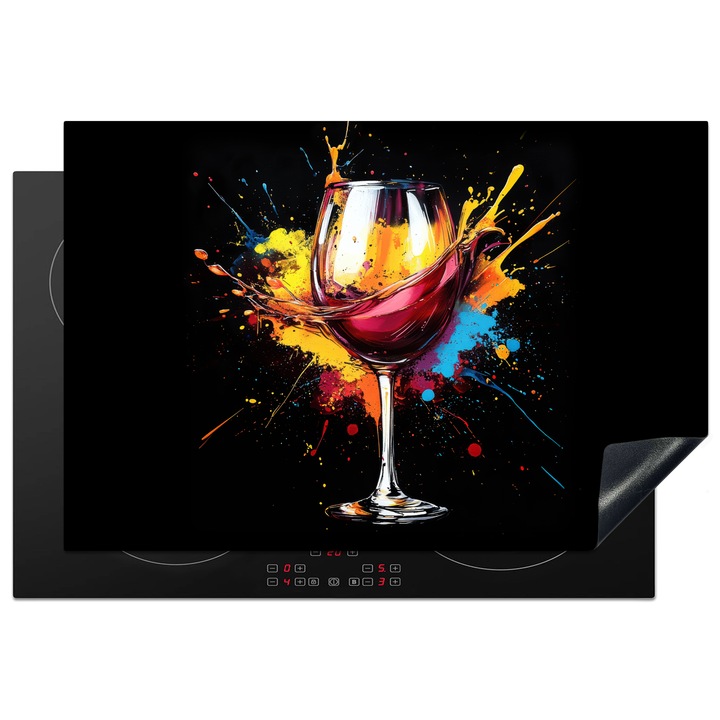 Защита за индукционен плот, Защита за готварска печка, Покритие за плот, Против надраскване, Декор за кухня Вишнево 76x51.5 см