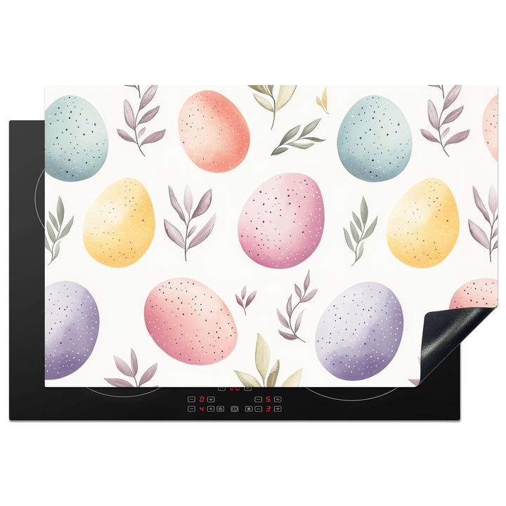 Protectie pentru plita inductie, Protectie aragaz, Acoperitor plita, Antizgarieturi, Decor bucatarie Alb 76x51.5 cm