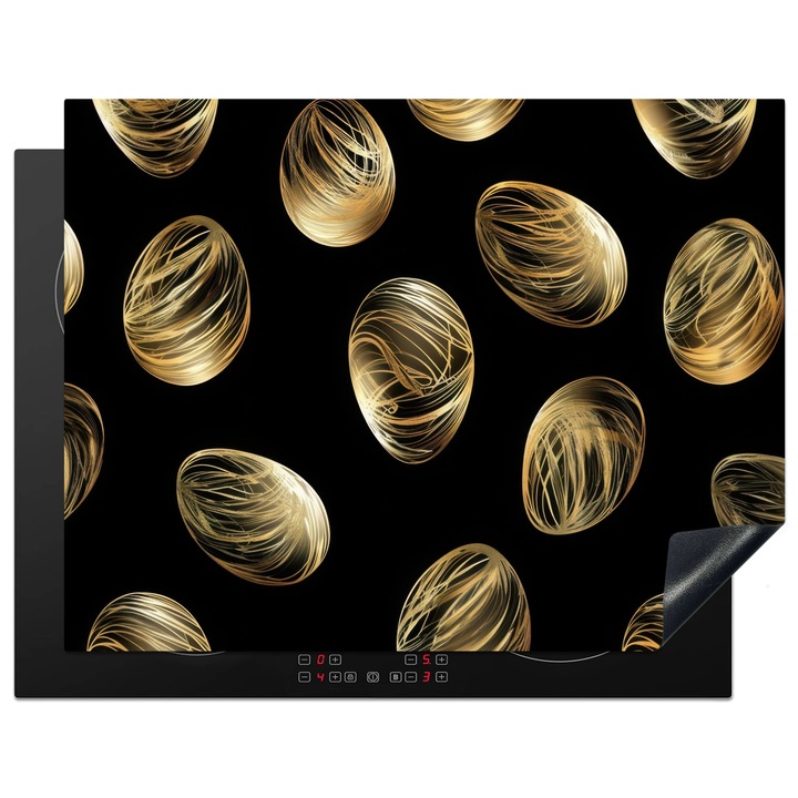 Protectie pentru plita inductie, Protectie aragaz, Acoperitor plita, Antizgarieturi, Decor bucatarie Negru 77x59 cm