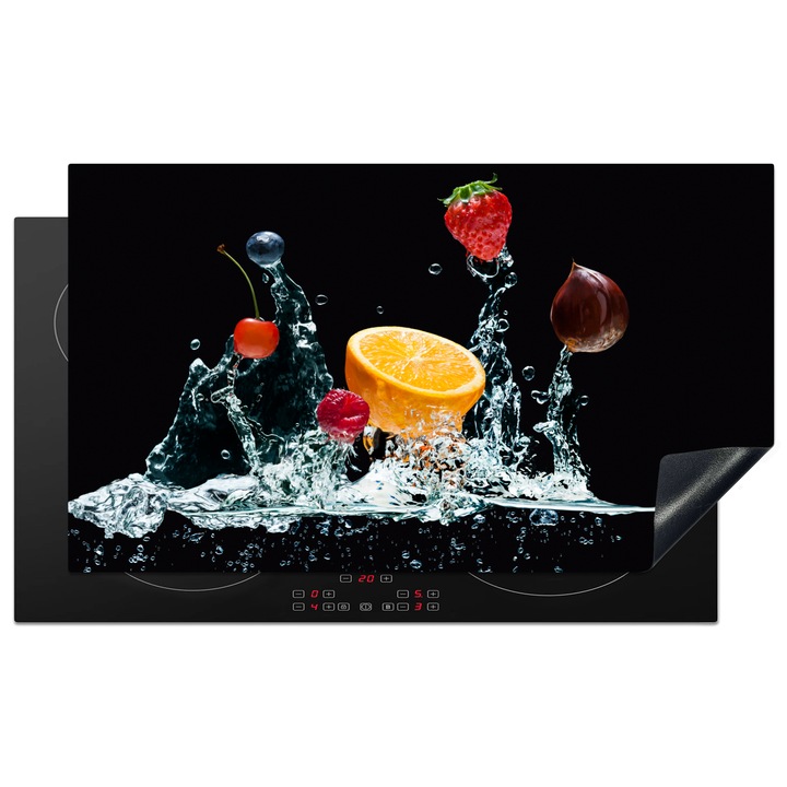 Protectie pentru plita inductie, Protectie aragaz, Acoperitor plita, Antizgarieturi, Decor bucatarie Portocaliu 89.6x51.6 cm