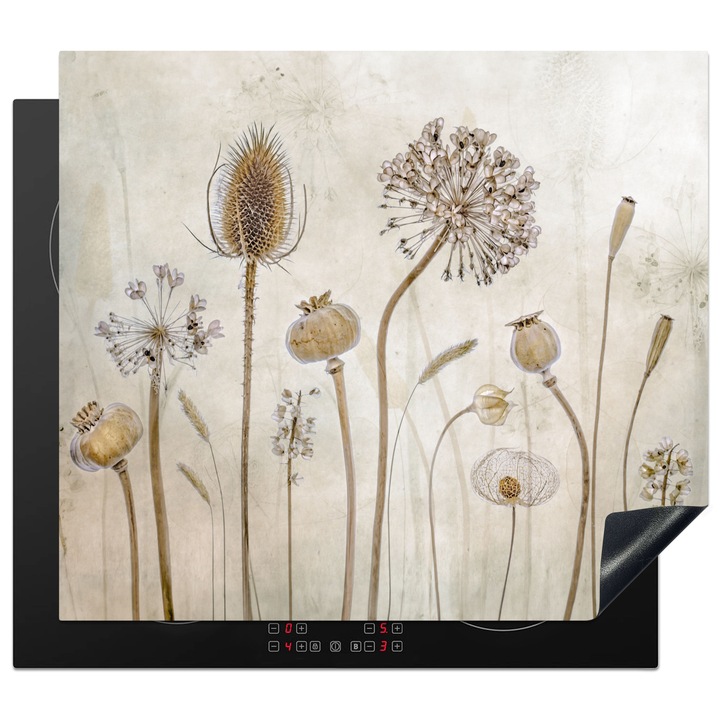 Защита за индукционен плот, Защита за готварска печка, Капак за плот, Против надраскване, Декор за кухня Бежов 58.3x51.3 см