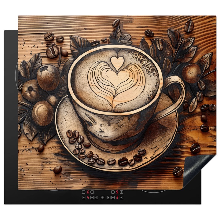 Защита за индукционен плот, OnlyWow, Крем, 59x51см