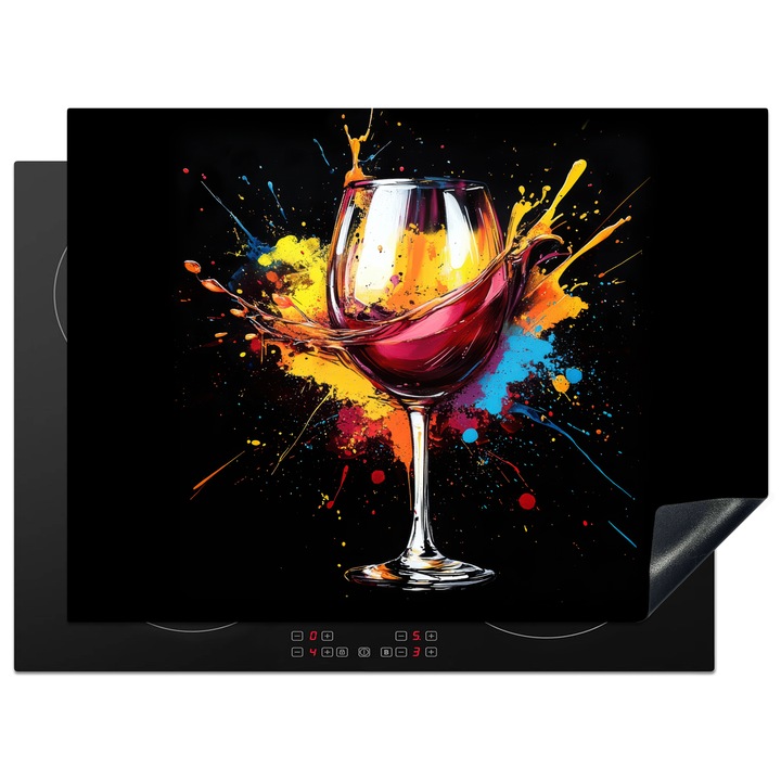 Protectie pentru plita inductie, Protectie aragaz, Acoperitor plita, Antizgarieturi, Decor bucatarie Visiniu 71x52 cm