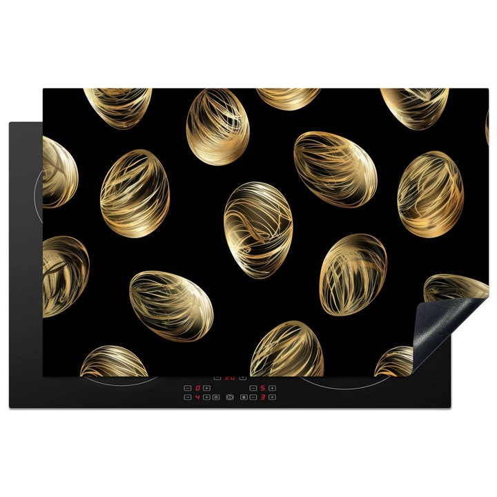 Protectie pentru plita inductie, Protectie aragaz, Acoperitor plita, Antizgarieturi, Decor bucatarie Negru 81.6x52.7 cm