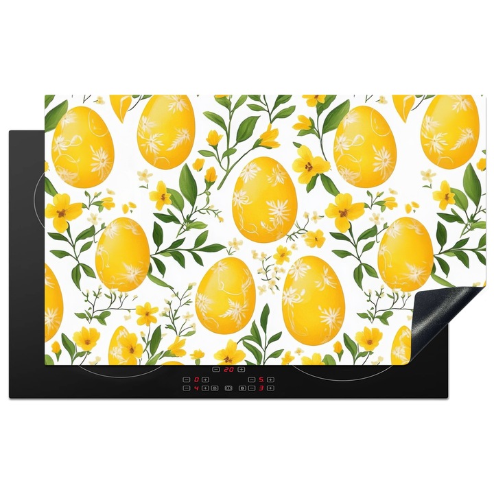 Protectie pentru plita inductie, Protectie aragaz, Acoperitor plita, Antizgarieturi, Decor bucatarie Galben 85x52 cm