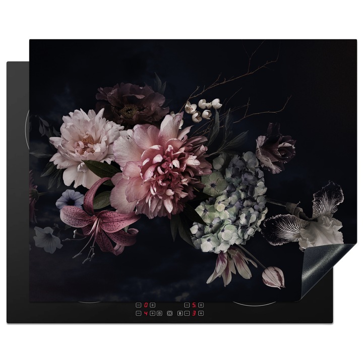 Protectie pentru plita inductie, Protectie aragaz, Acoperitor plita, Antizgarieturi, Decor bucatarie Roz 65x52 cm