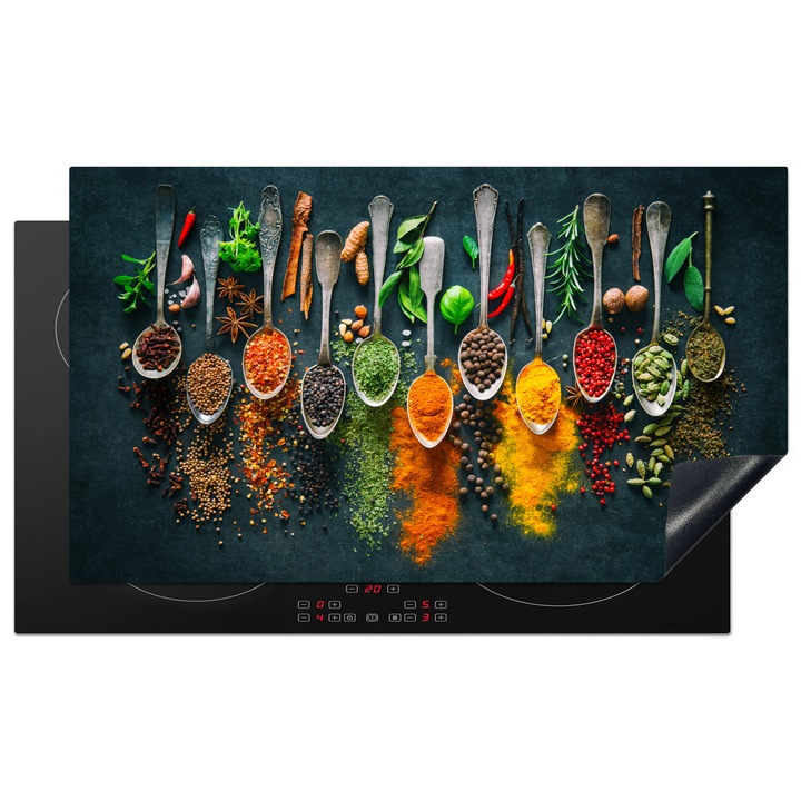 Protectie pentru plita inductie, Protectie aragaz, Acoperitor plita, Antizgarieturi, Decor bucatarie Multicolor 91.6x52.7 cm