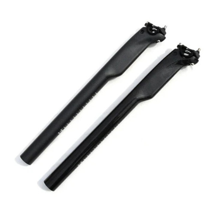 Tija bicicleta carbon, 3k, 27.2x30.8x31.6mm, set