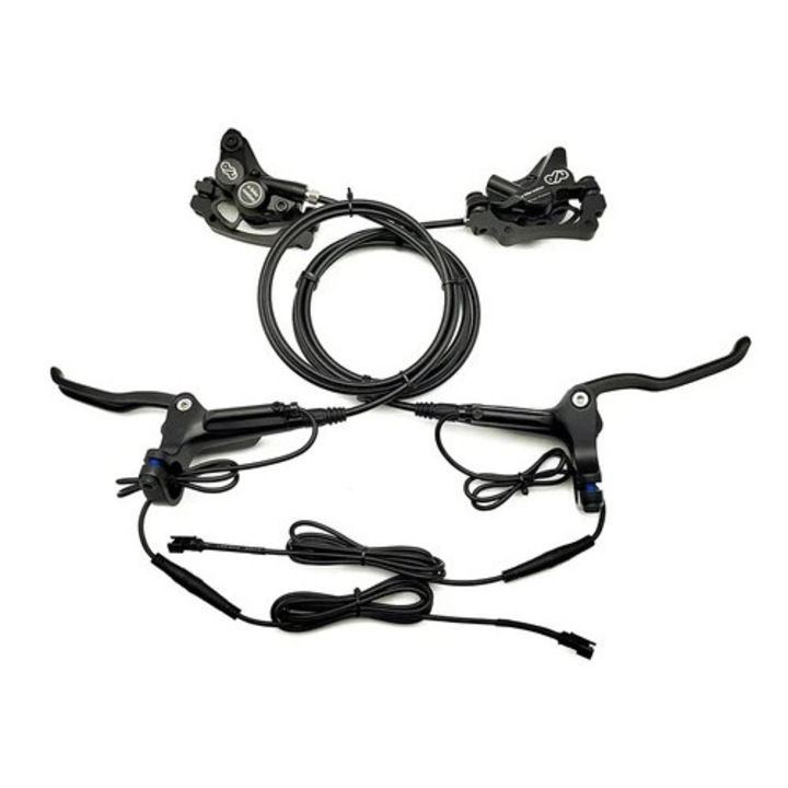 Frana bicicleta 4-pistoni hidraulica, putere mare, set