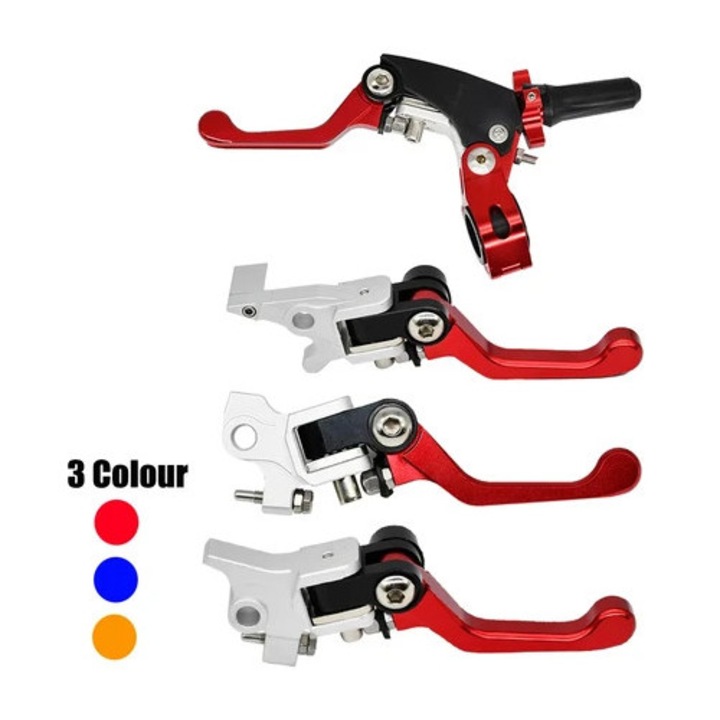 Maneta frana ambreiaj pliabila 360 CNC, stil scurt, antiderapant, set pentru motociclete dirt bike