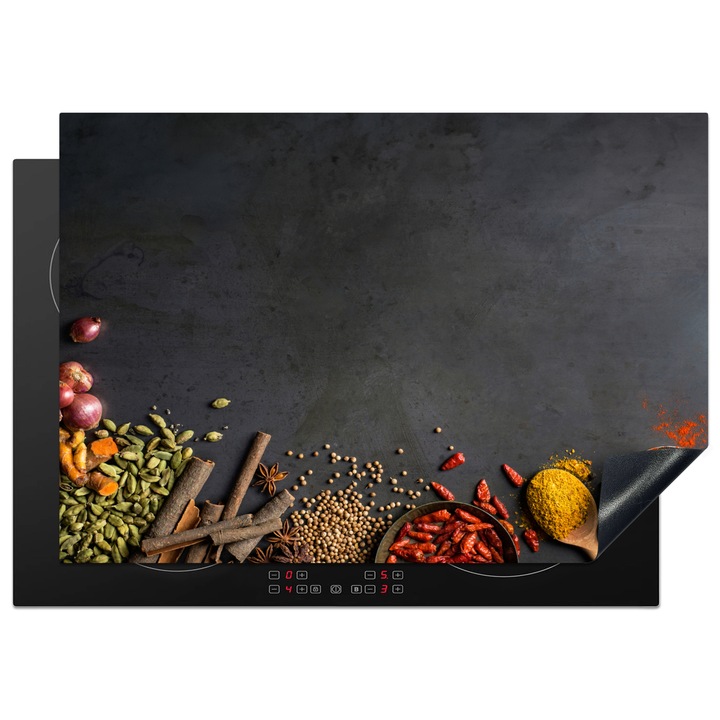 Protectie pentru plita inductie, Protectie aragaz, Acoperitor plita, Antizgarieturi, Decor bucatarie Galben 75x52 cm