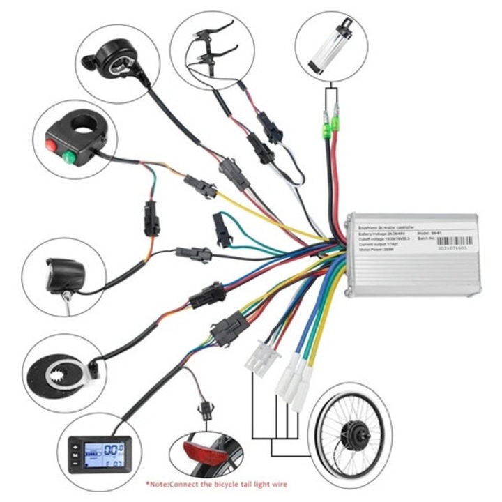 Display controler 350W pentru bicicleta electrica 24V/36V/48V, set accesorii bicicleta electrica S830