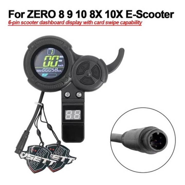 Accesorii pentru trotinete electrice, display LCD cu accelerator 6 pini, card NFC, set