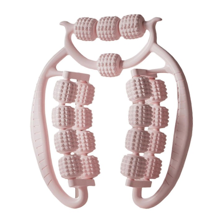 Rola de masaj pentru picioare, 20 roti, dimensiuni 25x23cm, portabila, pentru tonifierea muschilor picioarelor