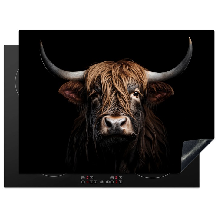 Protectie pentru plita inductie, Protectie aragaz, Acoperitor plita, Antizgarieturi, Decor bucatarie Maro 71x52 cm