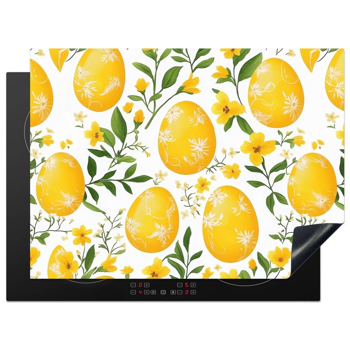 Protectie pentru plita inductie, Protectie aragaz, Acoperitor plita, Antizgarieturi, Decor bucatarie Galben 70x52 cm