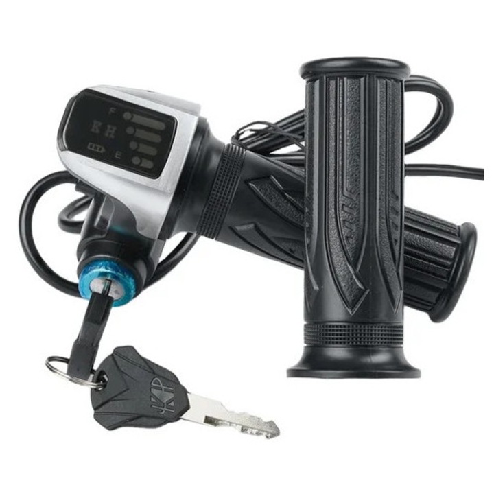 Maneta de acceleratie 36V pentru bicicleta electrica, display LCD, comutator pentru baterie litiu