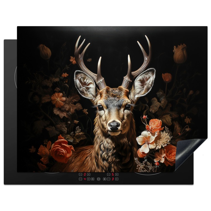 Protectie pentru plita inductie, Protectie aragaz, Acoperitor plita, Antizgarieturi, Decor bucatarie Cupru aramiu 77x59 cm