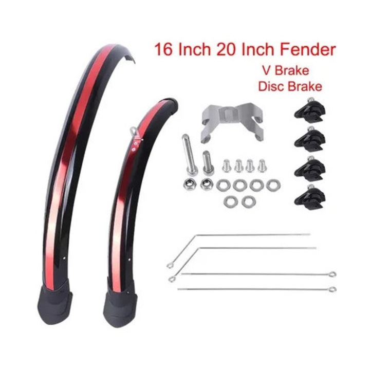 Aparatori bicicleta, 16-20 inch, ajustabile, set