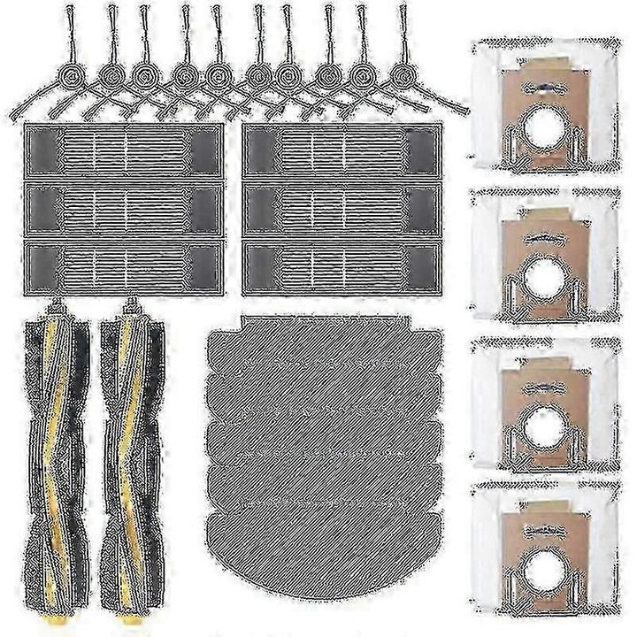 Set accesorii pentru aspirator robot DEEBOT OZMO 920/950/T5/T8/N7/N8/N8 Pro/T9/T9MAX, 2 perii roti, 10 perii laterale, 6 filtre HEPA, 5 lavete, 4 saci de praf
