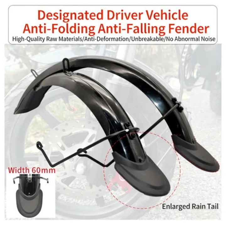 Aparatori bicicleta, fender plastic complet pentru biciclete electrice, 12x14 inch