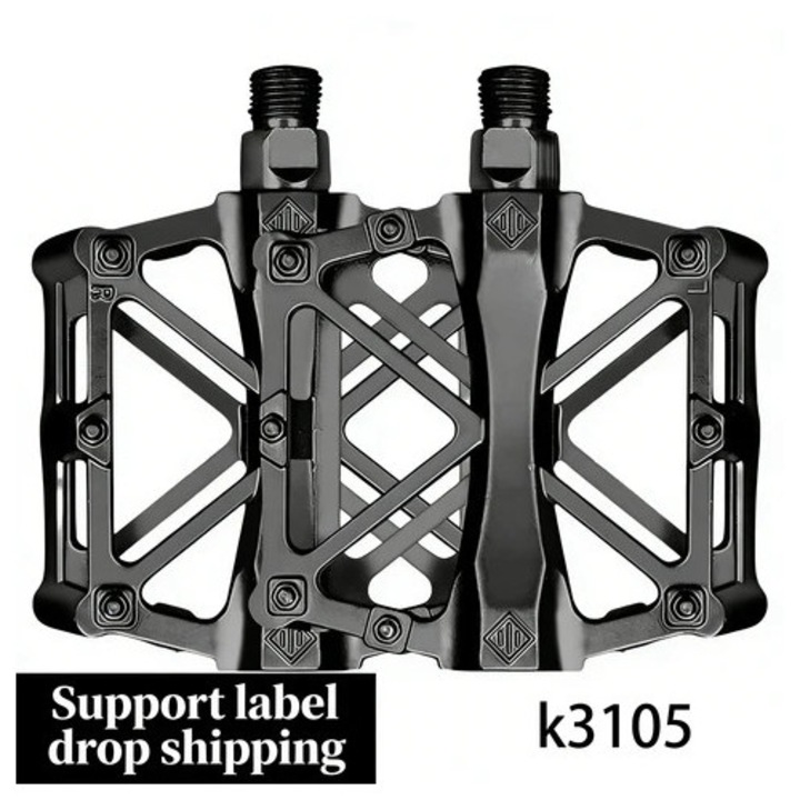 Pedale bicicleta K3105, aluminiu, ultra usoare, rulmenti cu bile, multicolor