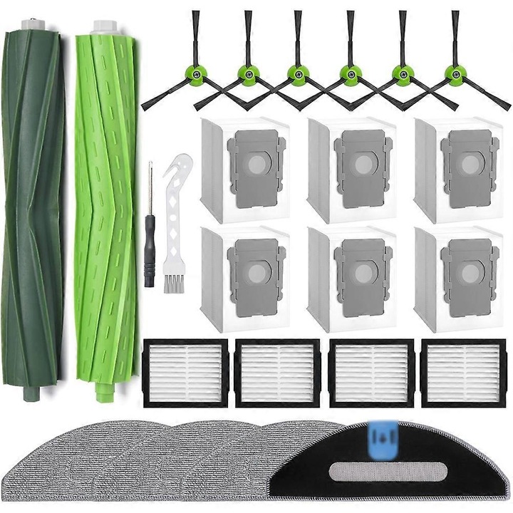 Set accesorii aspirator IRobot Roomba Combo I5, I5+, J5, J5+, I3+, perii laterale, filtre Hepa, mopuri