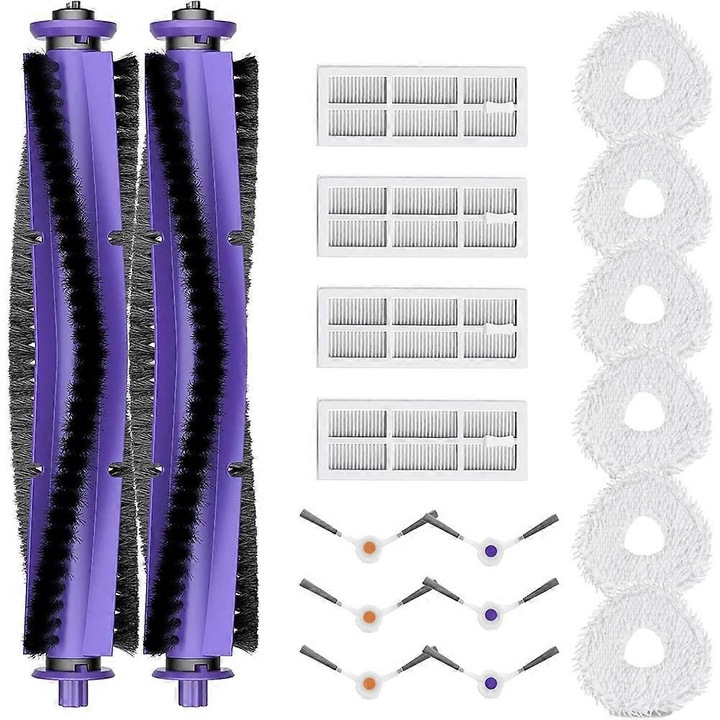 Set piese de schimb pentru aspirator robot Narwal Freo - 2 perii, 4 filtre HEPA, 6 mopuri, 6 perii laterale