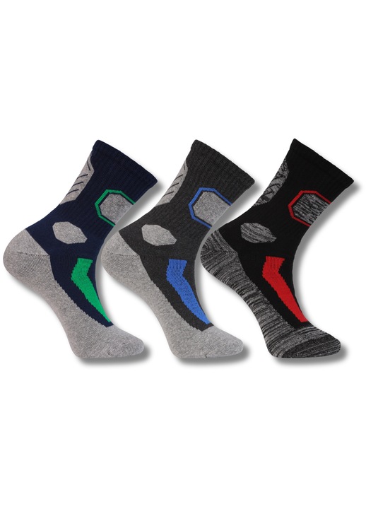 Sosete barbati Moraj, set 3-perechi, lungi, frotte, calde, 43-45, multicolor