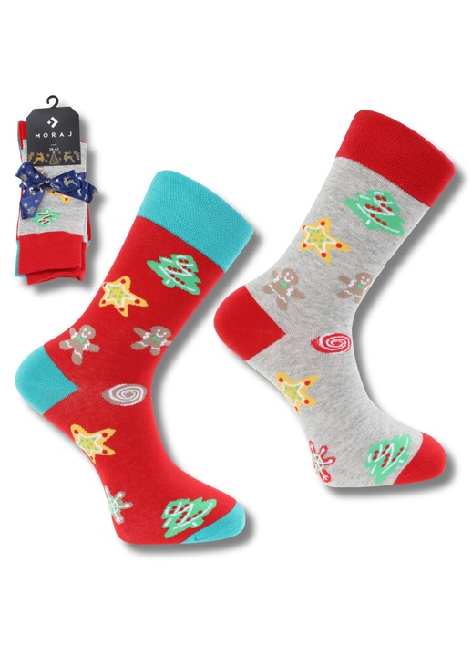 Sosete barbati Moraj set 2-pak design festiv, multicolor, 43-45