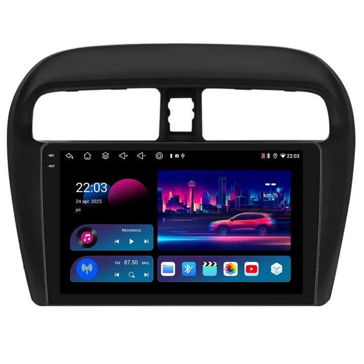 Navigatie PilotOn Mitsubishi Mirage dupa 2012 9 inch 4GB 64GB 8 CORE