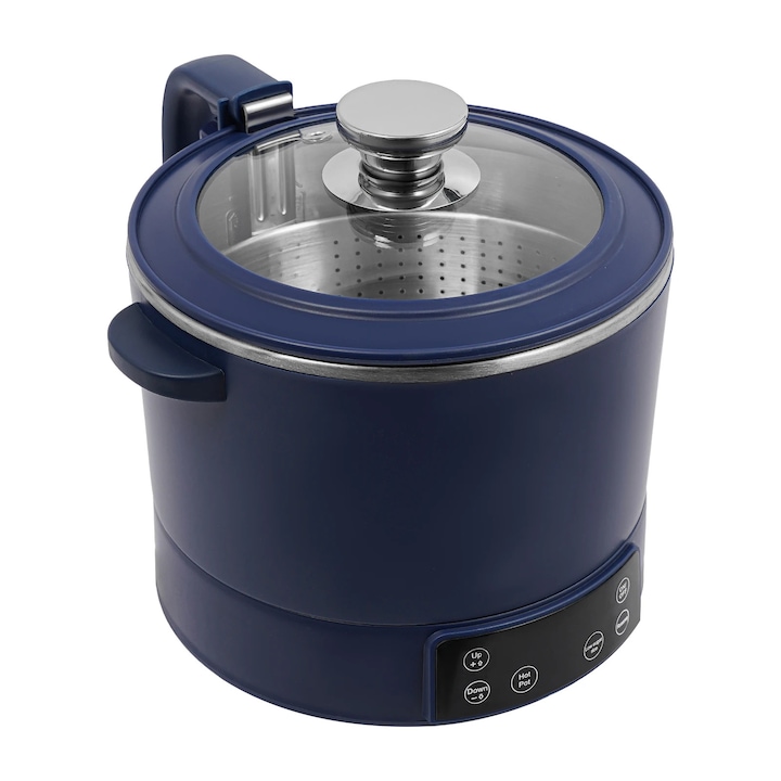 Aparat de gatit orez cu functie de reducere a zaharului, Oala sub presiune, 1500 W, 3 l, Otel inoxidabil, Orez/cereale, Albastru