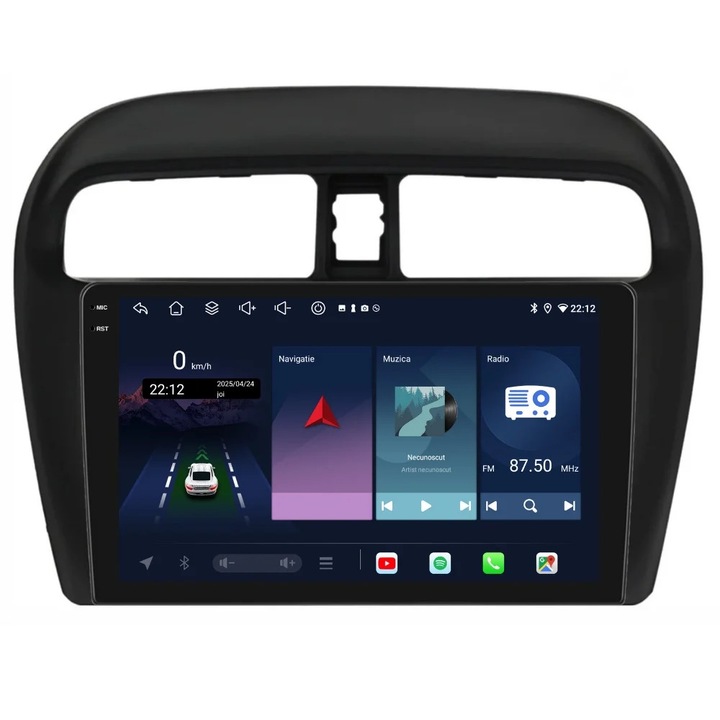 Navigatie PilotOn Mitsubishi Mirage dupa 2012 9 inch 6GB 128GB 8 CORE