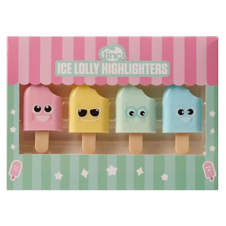 Set 4 evidentiatoare Tinc Ice Lolly, multicolor, carioci