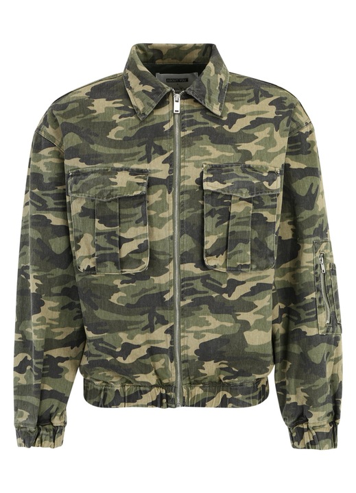 Jacheta femei, About You, verde, camuflaj, lejera, casual, L