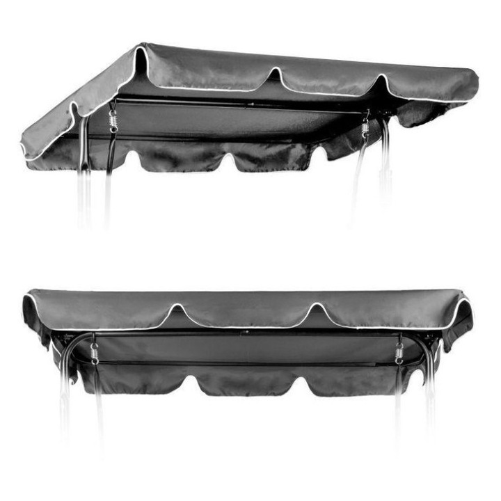 Copertina leagăn grădină KIK 165x105cm impermeabilă gri, rezistentă UV și la ploaie