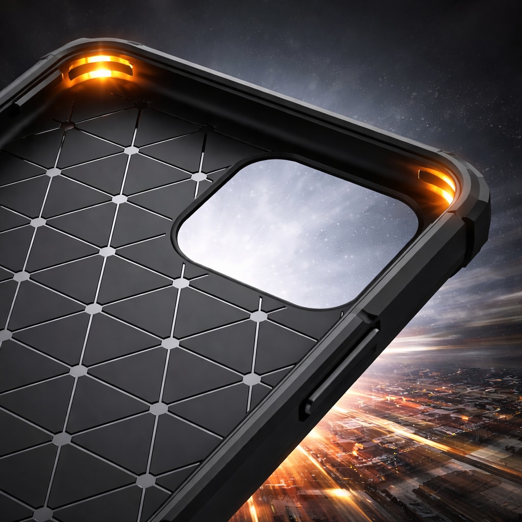 Husa Carbon pentru Samsung Galaxy M56, Silicon TPU Durabil, Protectie sporita, Rezistenta la socuri, Grip Anti-Alunecare, Neagra