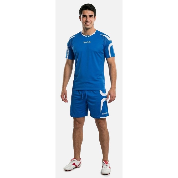 Set Tricou și Short Fotbal ARMURA Albastru/Alb, Poliester, 2XS