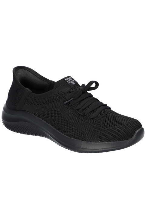 Pantofi sport slip-on dama American Club WT274, cu Memory Foam System, Easy-Ins, usori si respirabili, talpa antiderapanta, Negru