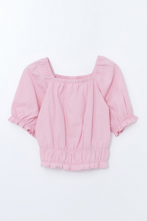 LC WAIKIKI, Bluza cu decolteu patrat cu margini elastice, Roz