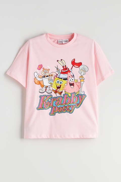 LC WAIKIKI, Tricou cu imprimeu grafic, Roz