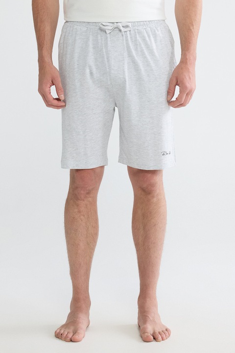 LC WAIKIKI, Pantaloni scurti de casa cu snur de ajustare, Gri deschis melange