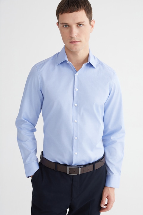 LC WAIKIKI, Camasa slim fit in carouri, Albastru
