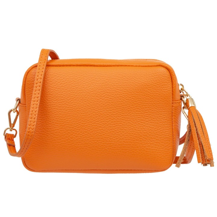 Kaletnik férfi táska, Balena modell, valódi bőr, narancssárga, levehető pánttal