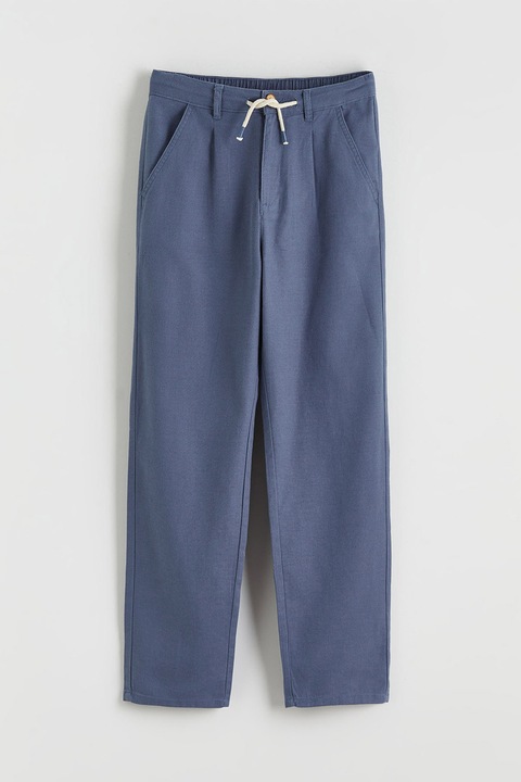 LC WAIKIKI, Pantaloni din amestec de in cu snur in talie, Albastru